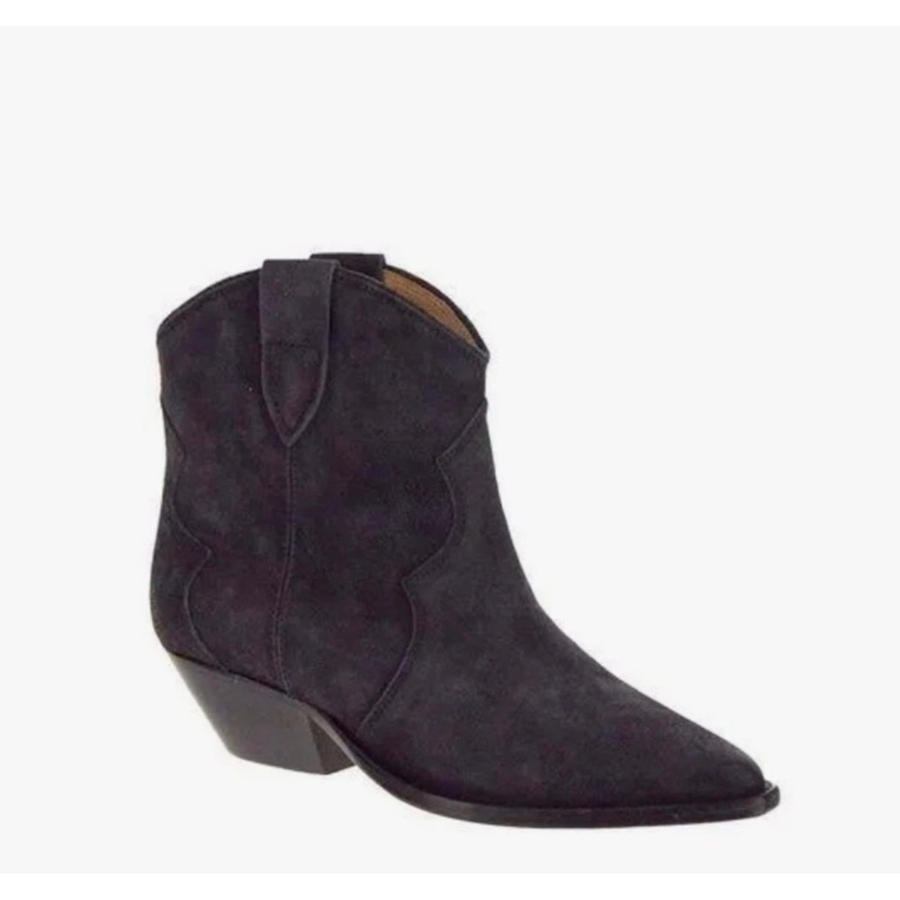 Isabel Marant Dewina Ankle Boots Black Suede Western Pointed Toe size 36 US 6